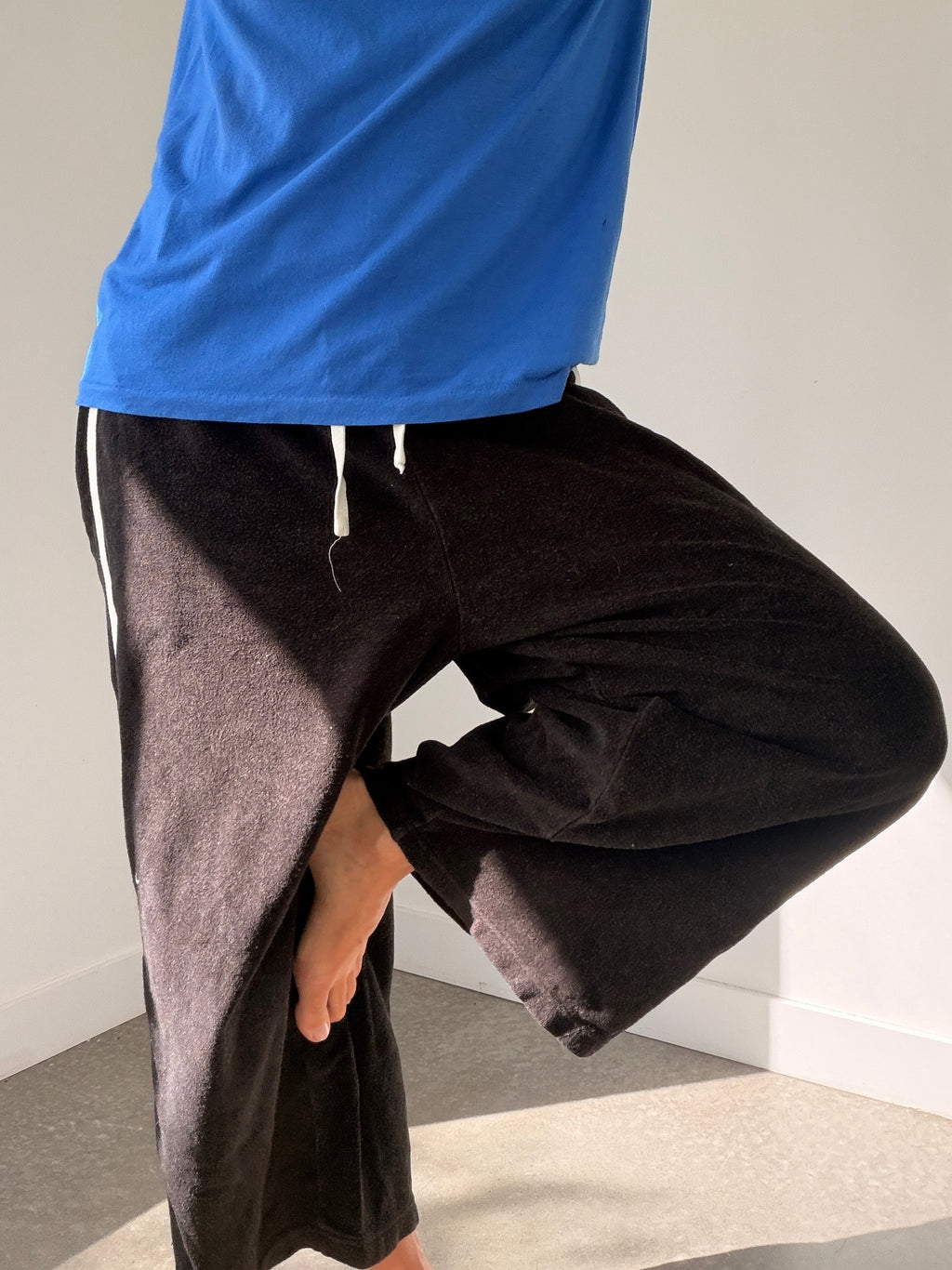 black terry towelling pants