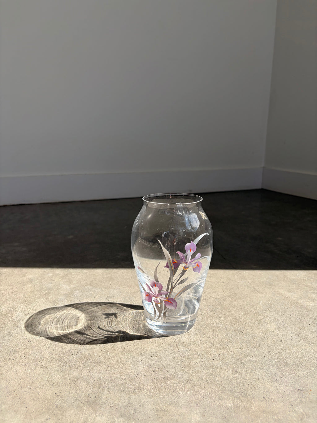 vintage crystal 'Iris' vase