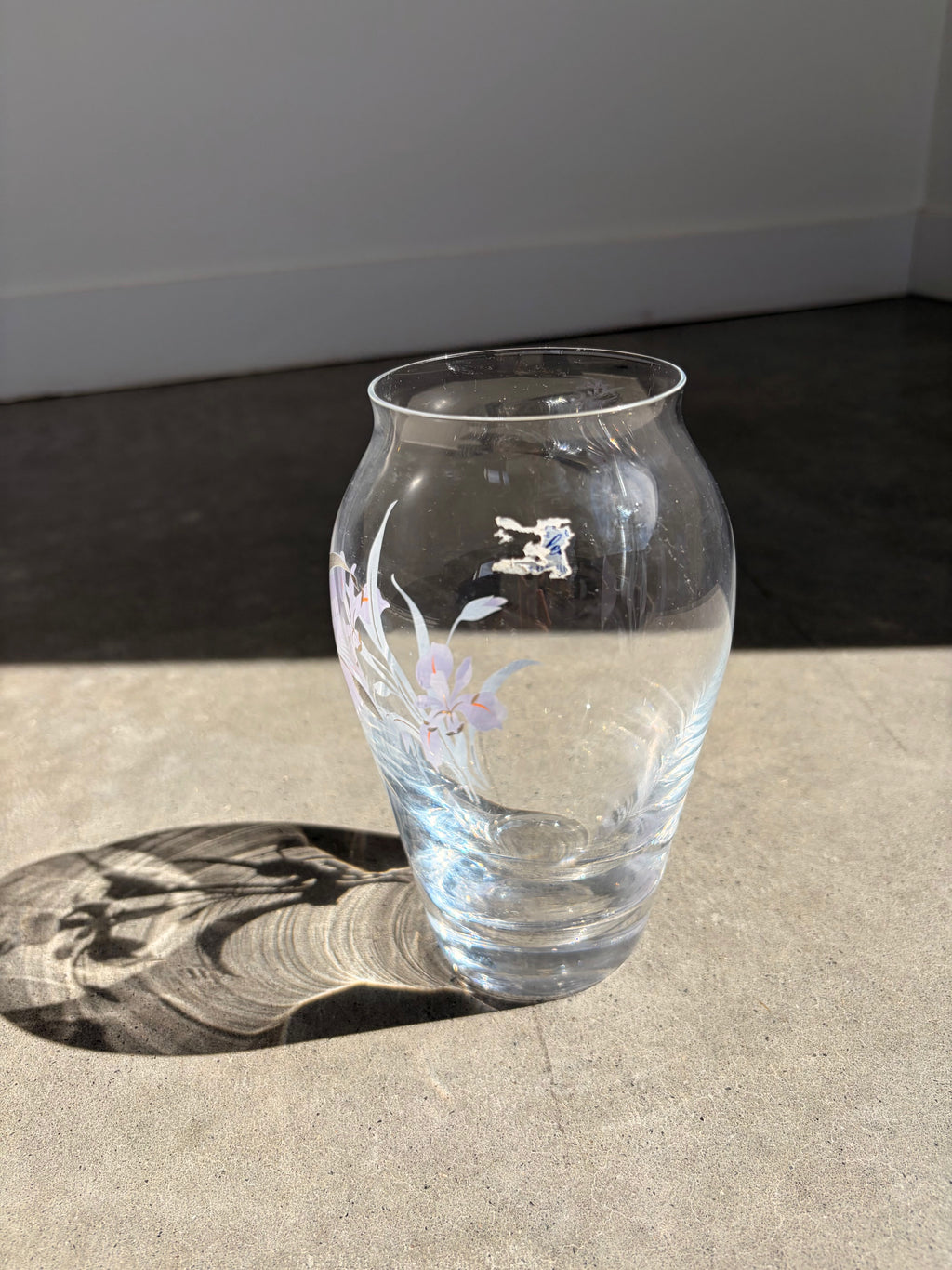 vintage crystal 'Iris' vase
