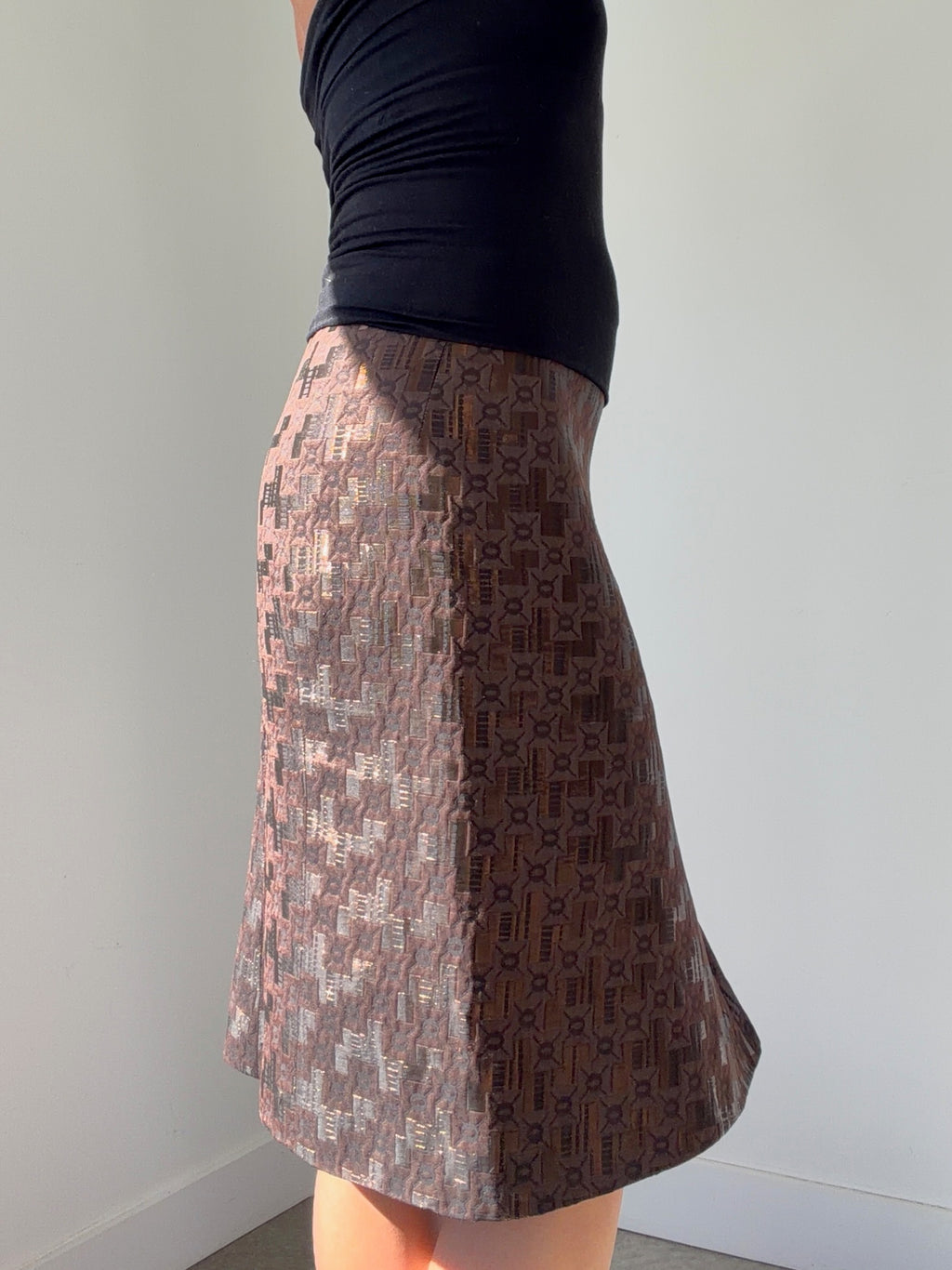 vintage marni geometric midi skirt