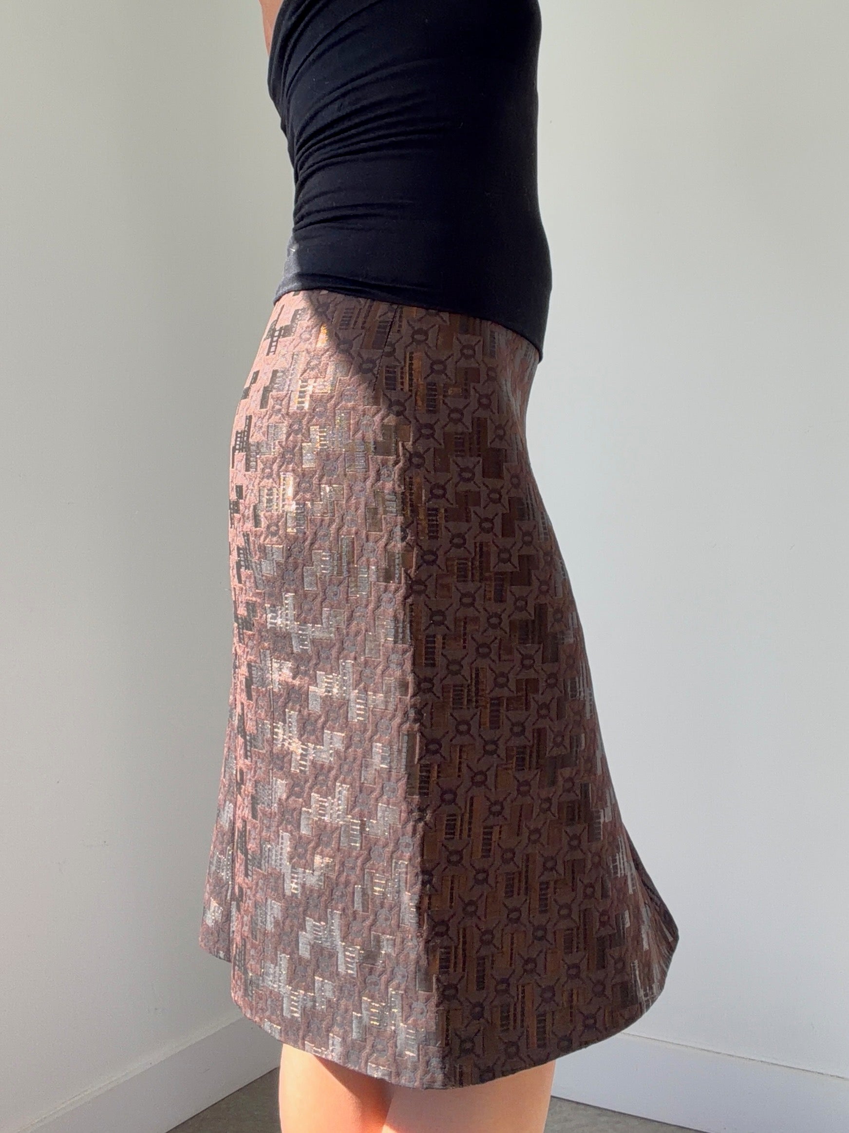 vintage marni geometric midi skirt