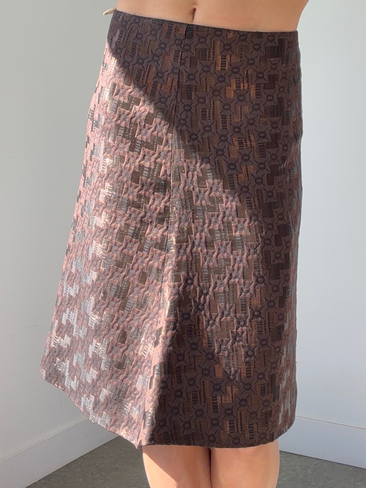 vintage marni geometric midi skirt