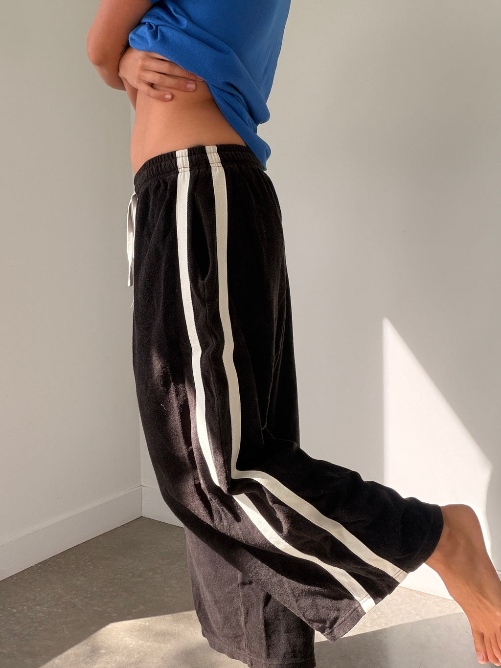 black terry towelling pants