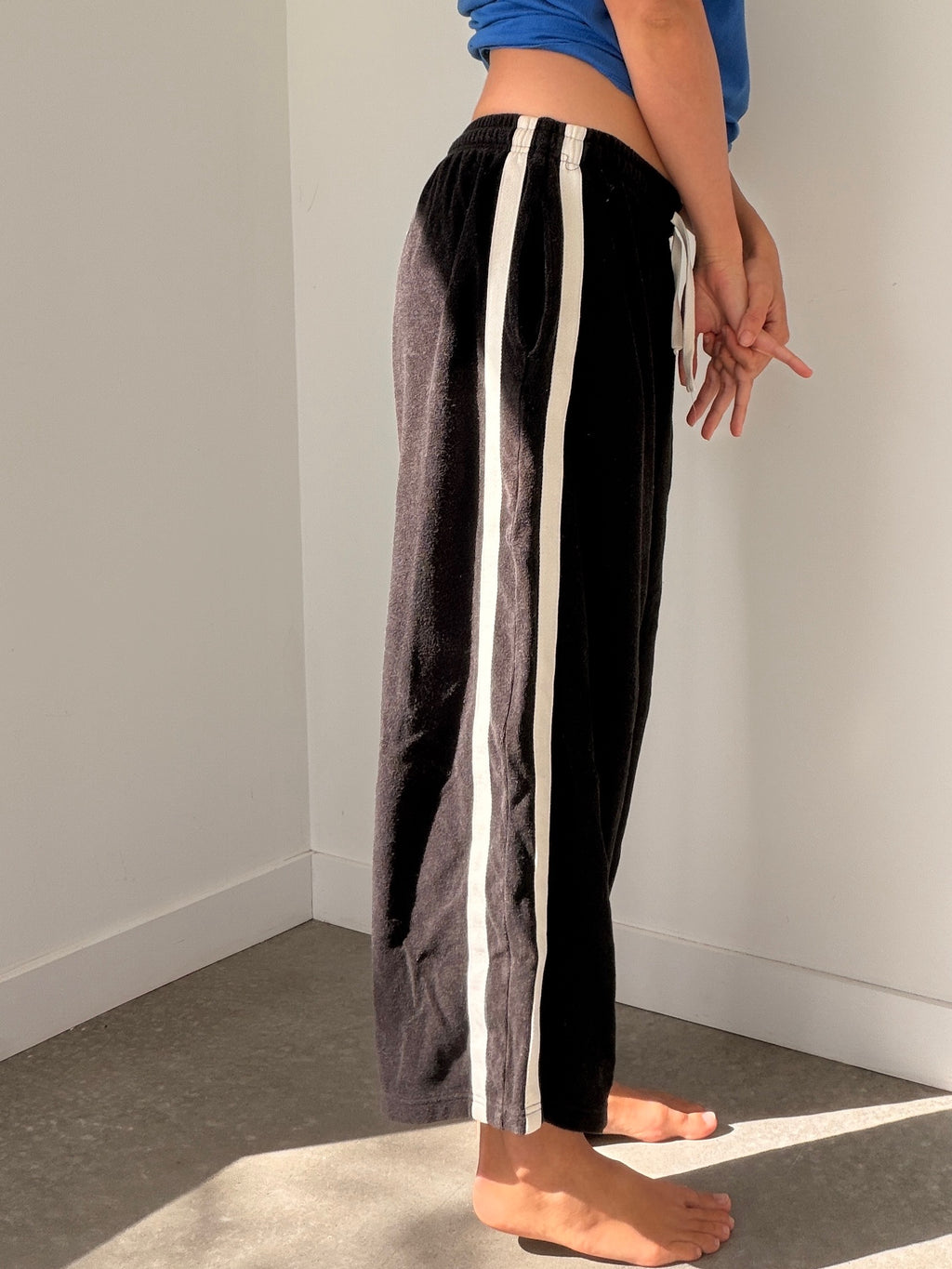 black terry towelling pants