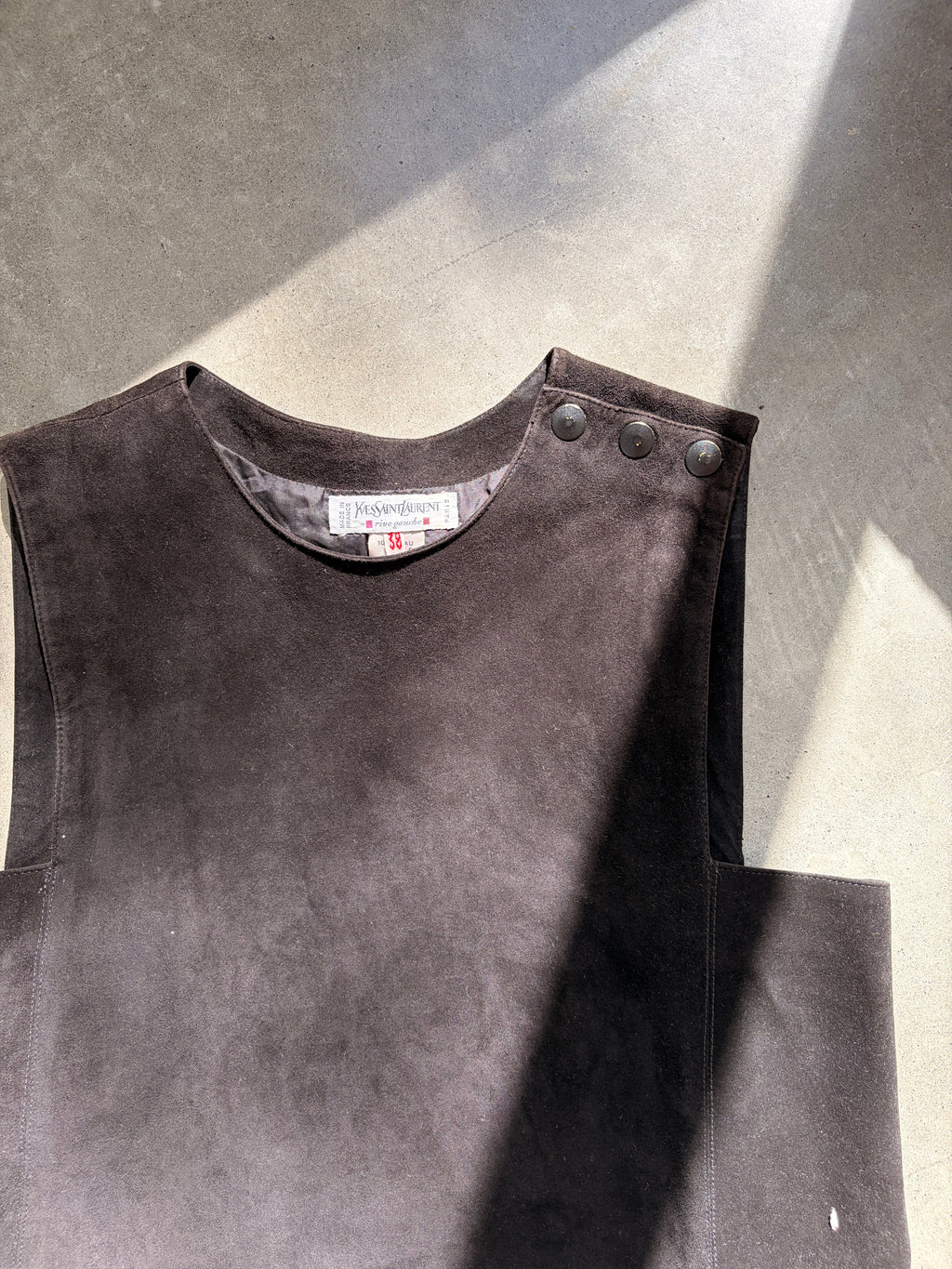 archival YSL suede dress