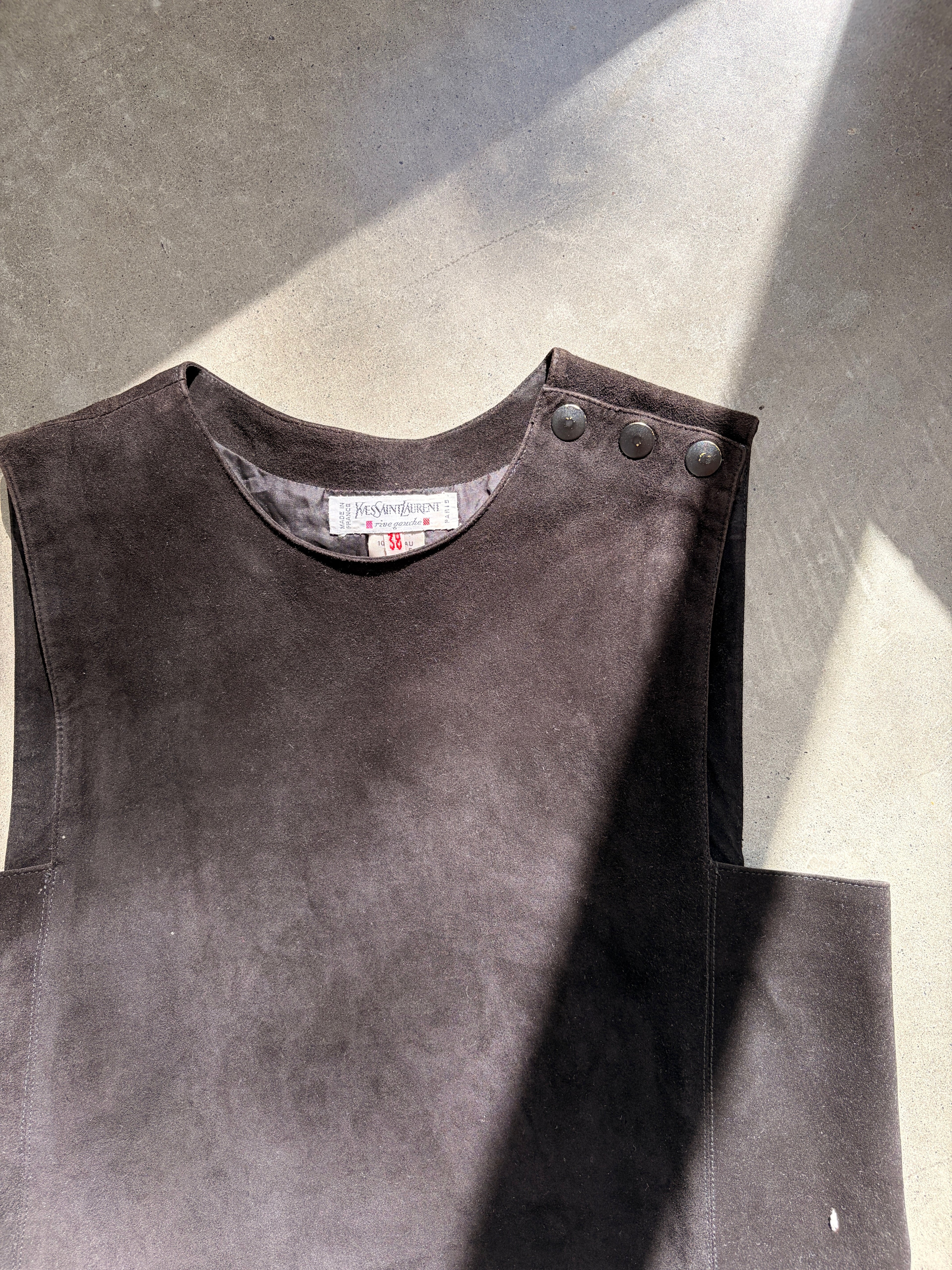 archival YSL suede dress