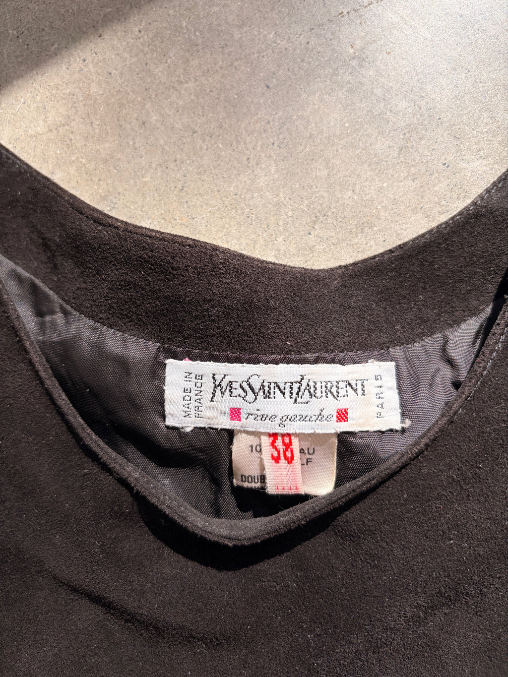 archival YSL suede dress