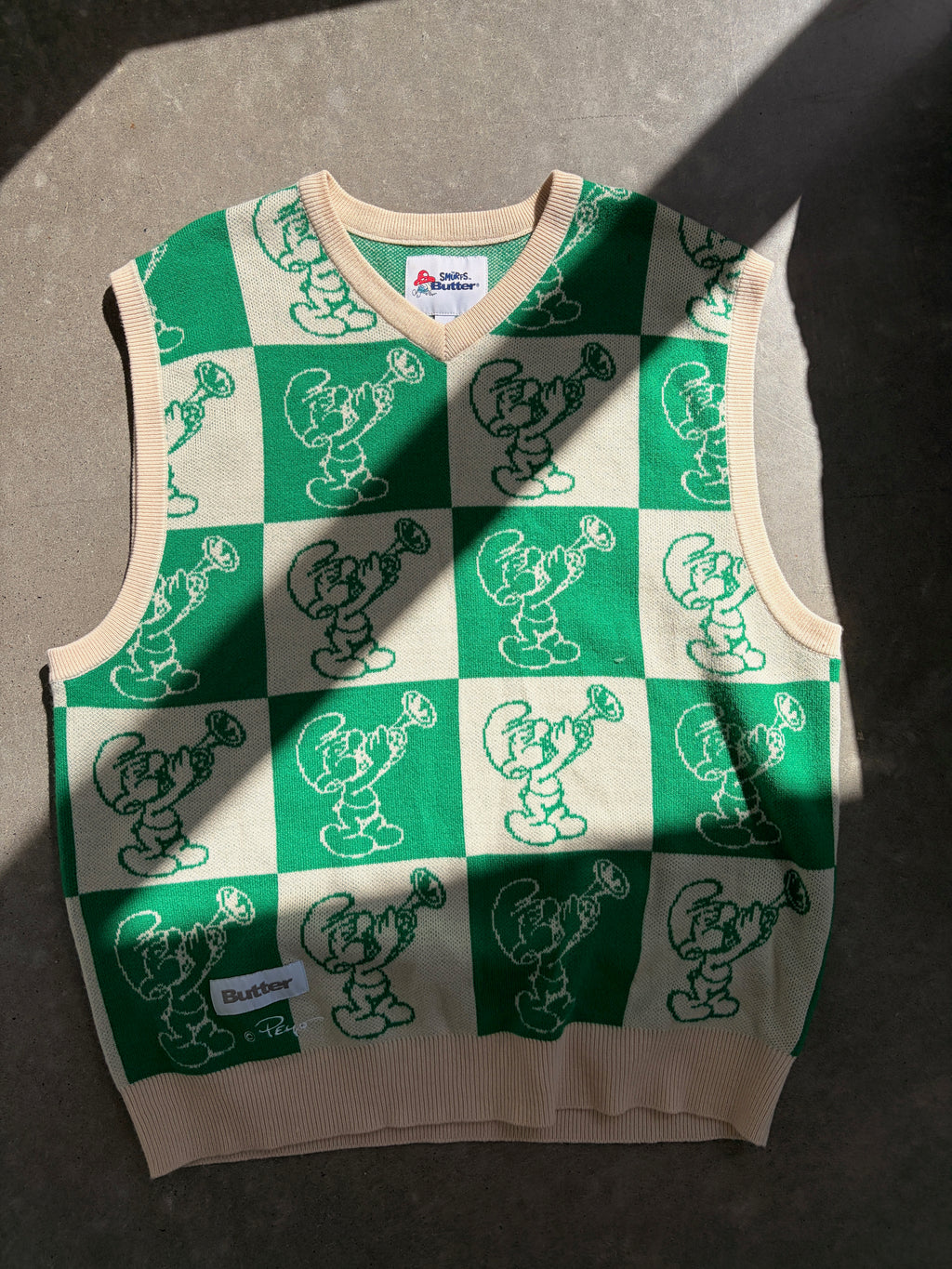 butter goods x the smurfs knit vest