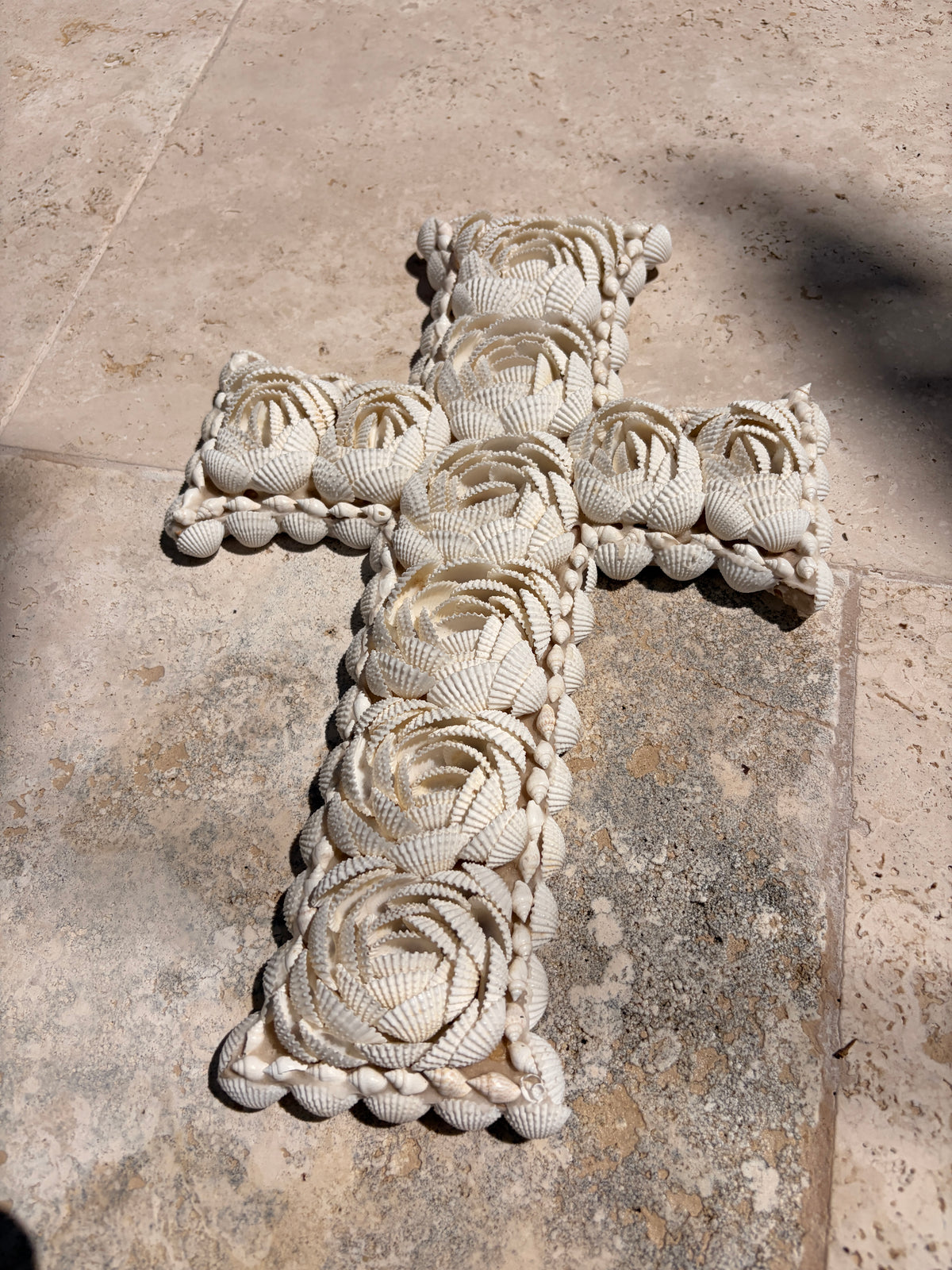 shell rosette wall cross