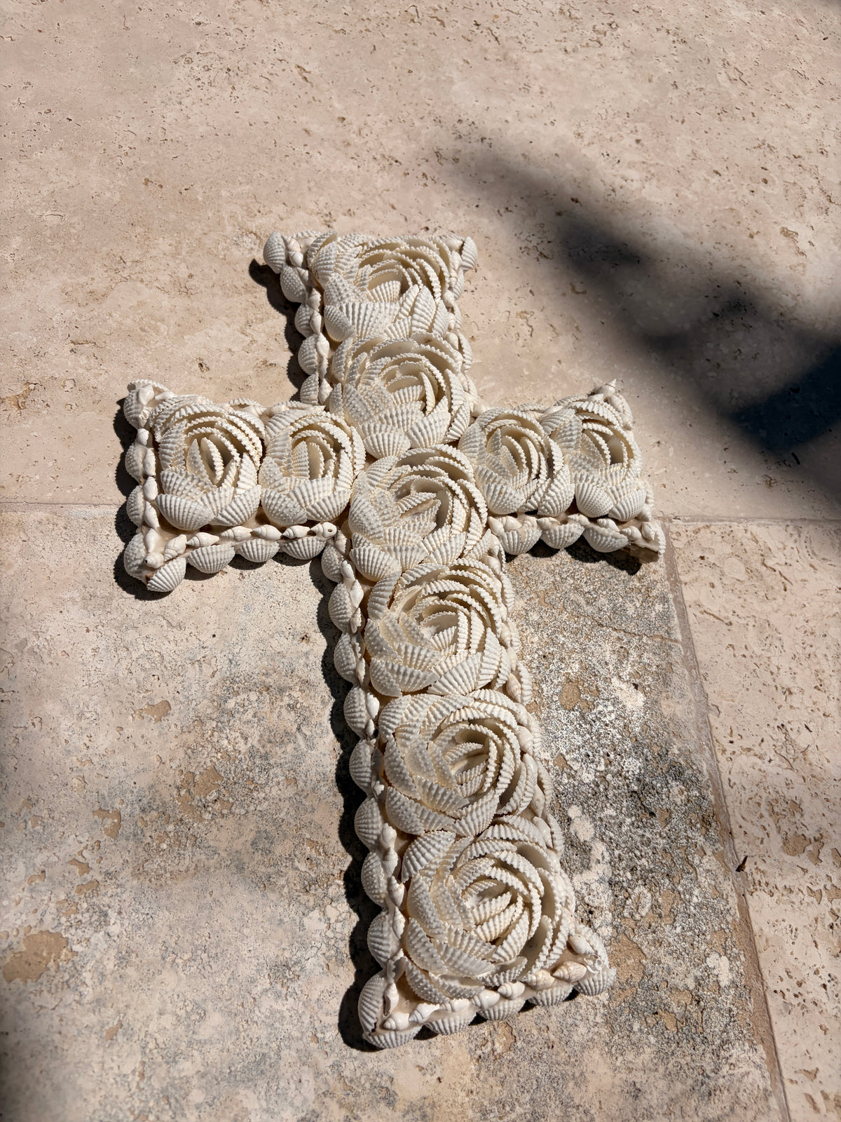 shell rosette wall cross