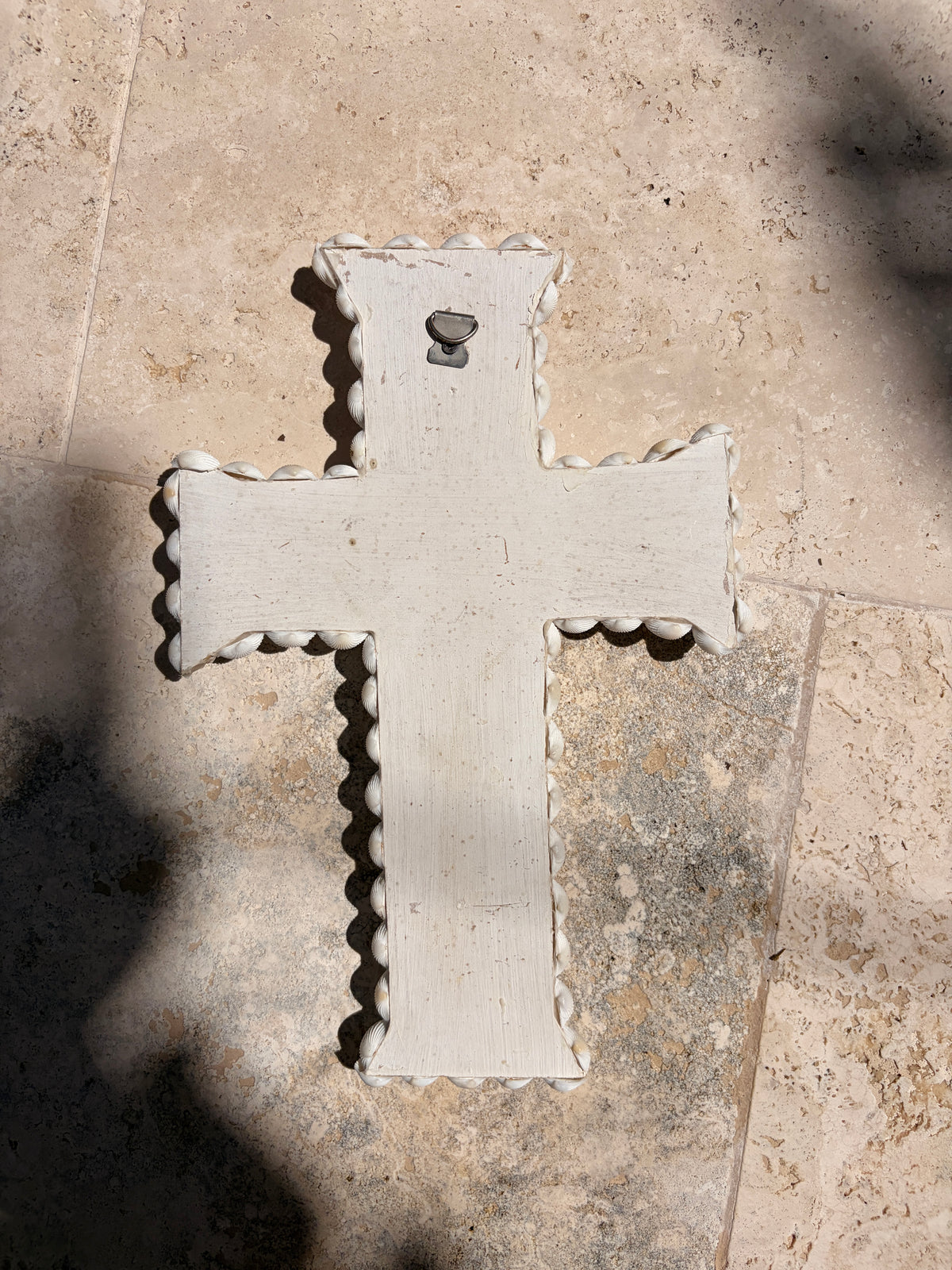 shell rosette wall cross