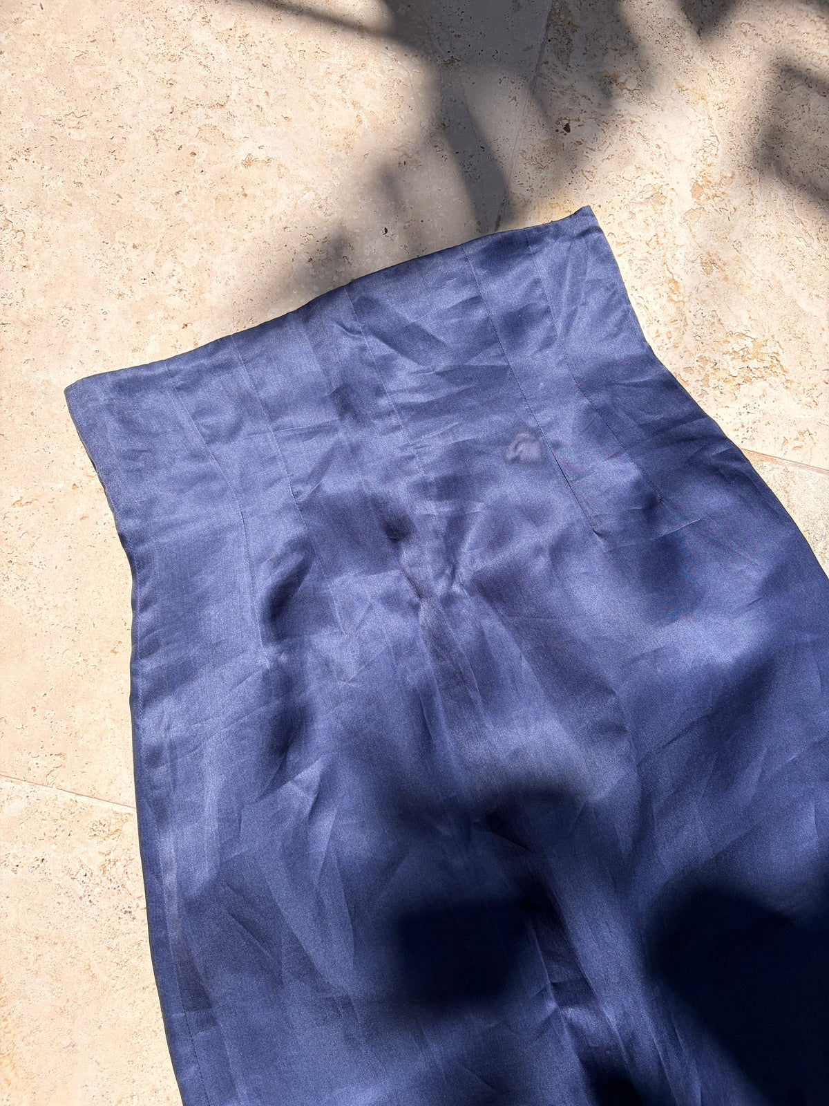 Emilia Wickstead label inside blue skirt waistband